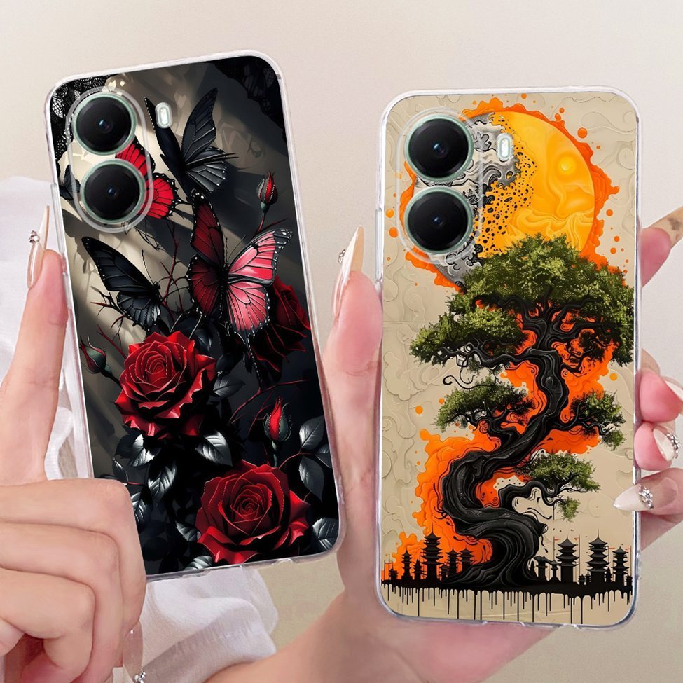 Vỏ Trong Suốt Cho Poco X7 Pro Ốp Lưng Mèo Dễ Thương Thời Trang Bướm Ngộ nghĩnh 2D Vỏ Sơn 2412DPC0AI 2412DPC0AG
