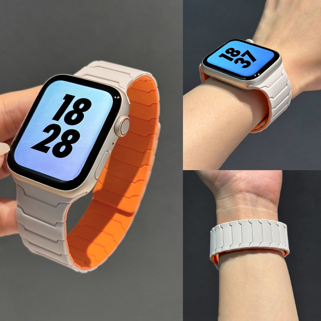 Dây đeo từ tính bằng silicon + Thay đổi sang Ultra Cover Case tương thích cho Apple Watch Series11 / 10 46mm 42mm 9 8 7 6 SE 5 4 45mm 44mm 41mm 40mm