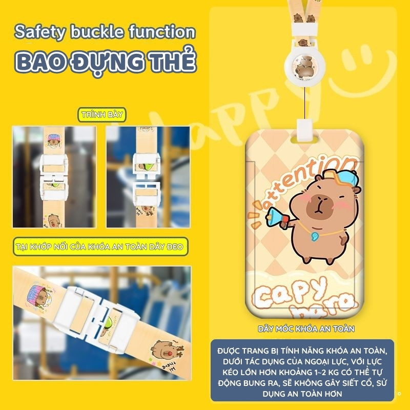 Bao Đựng Thẻ & Dây Đeo Thẻ Học Sinh Cute – Thiết Kế Hoạt Hình Xinh Xắn, Phù Hợp Đi Học & Đi Làm