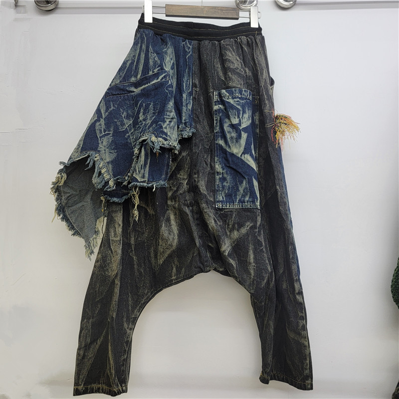 Quần jean baggy mới mờ màu sắc tương phản, thời trang thu đông cho nam thoáng mát