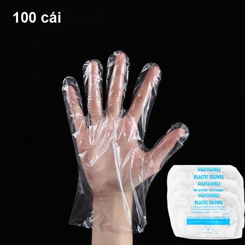 Túi 100 Găng Tay Làm Bếp - Bao Tay Xốp Dùng 1 Lần FE123