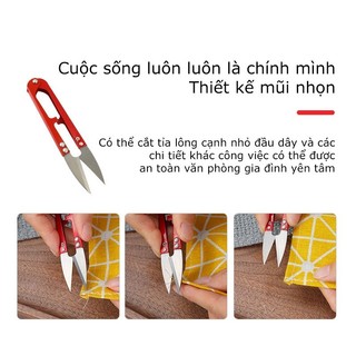 Kéo Bấm Chỉ - Kéo Cắt Chỉ Cán Nhựa Chữ U Nhiều Màu SUNNY