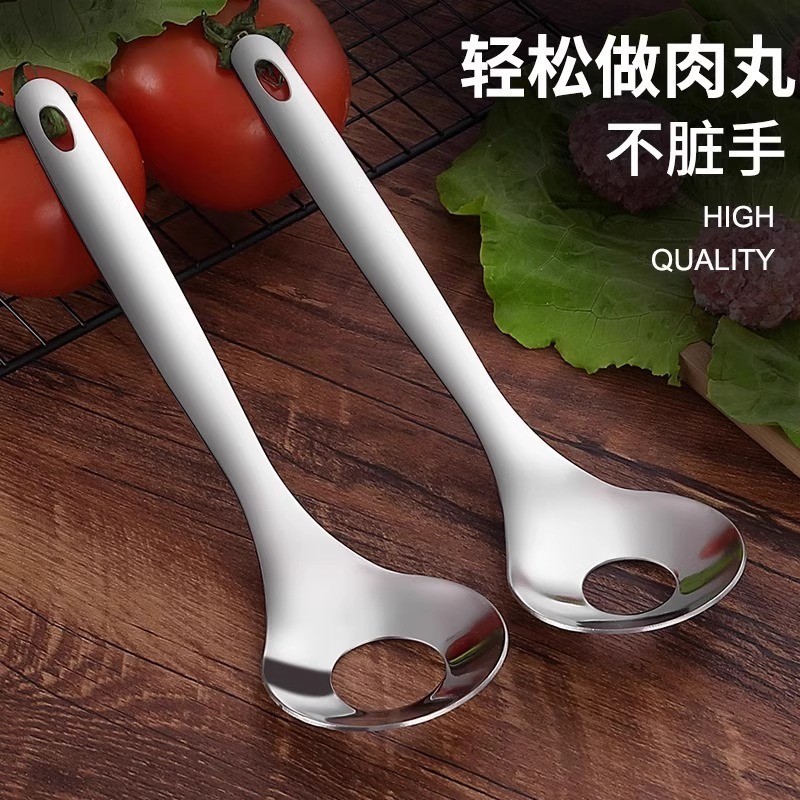 Thép không gỉ 304 Thịt Viên Bấm Thìa Hộ Gia Đình Thịt Viên Máy Làm Chiên Thịt Viên Khuôn Muỗng Dụng Cụ