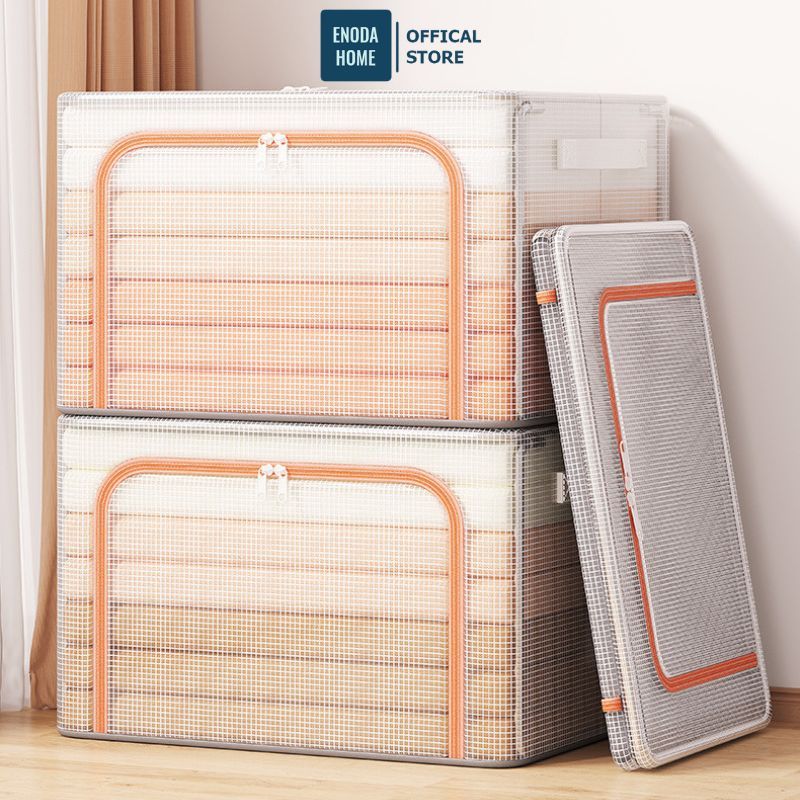 Hộp Đựng Quần Áo, Chăn Màn Khung Thép ENODA HOME, Túi Vải Gấp Gọn Lưu Trữ Quần Áo Dung Tích Lớn HV051