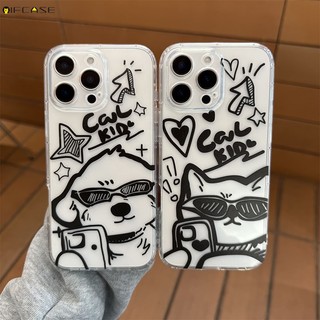 Dành Cho Huawei Pura 70 Ultra P60 P50 P40 P30 P20 Pro Plus Lite Ốp Điện Thoại Màu Đen Ngộ nghĩnh Kính Mát Chó Mèo Hoạt Hình Dễ Thương Cặp Đôi Trong Suốt Vỏ Mềm