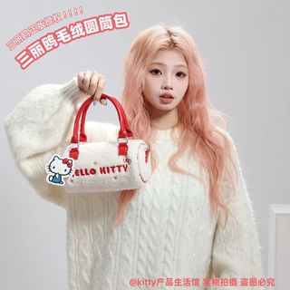 Sanrio Chính Hãng Hello Kitty KT Sang Trọng Túi Xi Lanh Thu Đông Thêu Hoạt Hình Dễ Thương Túi Bảo Quản Dễ Thương Túi Messenger Dễ Thương 12.2 0GC3