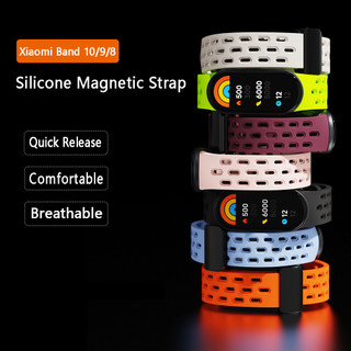 2in1 [Vỏ trong suốt + Dây đeo từ tính] Thích hợp cho Dây đeo silicon dự phòng Xiaomi Mi Band 10 / 9 / 8