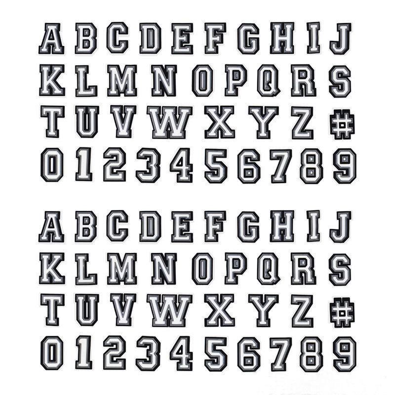 🎁 Charm Sticker gắn dép Chữ cái tiếng Anh đen trắng ABC/Số 123 Charm Sticker gắn dép /Button