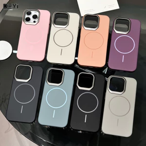 Thích hợp cho iPhone 16 Pro Max PC Skin Feel 15 Vỏ điện thoại ống kính 14 lưỡi từ tính