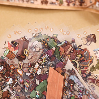 ENWEI 16 Cái [Alice Fantasy Series] Nhãn dán phong cảnh chống nước 3D Magic World Scroll Style Thiết kế hoạt hình động vật dễ thương cho sổ lưu niệm Tạp chí Văn phòng phẩm Đồ thủ công DIY