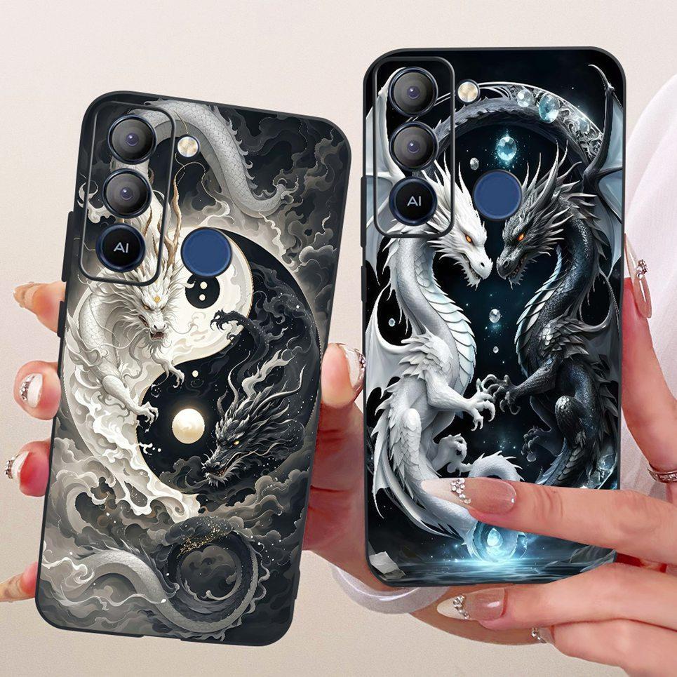 Vỏ Silicon Mờ Mềm Cho Tecno Pop 5 Lte Pop5 BD4 BD2 BD1 Vỏ Điện Thoại Hoạt Hình Mèo Rồng Hoa Bướm Họa Tiết