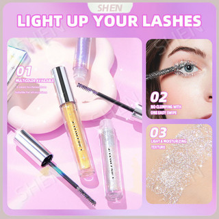 LANZHIYUE Sparkling Diamond Scheming Mascara Kim Sa Lấp Lánh Nhấp Nháy Bông Tuyết Chống Thấm Nước Chống lem Mascara