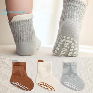 < zhuliye246 > 3 Đôi Tất Cotton Trẻ Em Màu Bé Trai Và Bé Gái Dễ Thương Thoải Mái Thoáng Khí Tất Sàn Chống Trơn Trượt Cho Bé