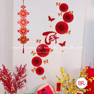 [Tết 2026]Set Quạt Giấy Đón Xuân Kim Phát May Mắn–Phụ Kiện Decor Trang Trí Tết,Trang Trí Nhà Cửa ANGIHOME
