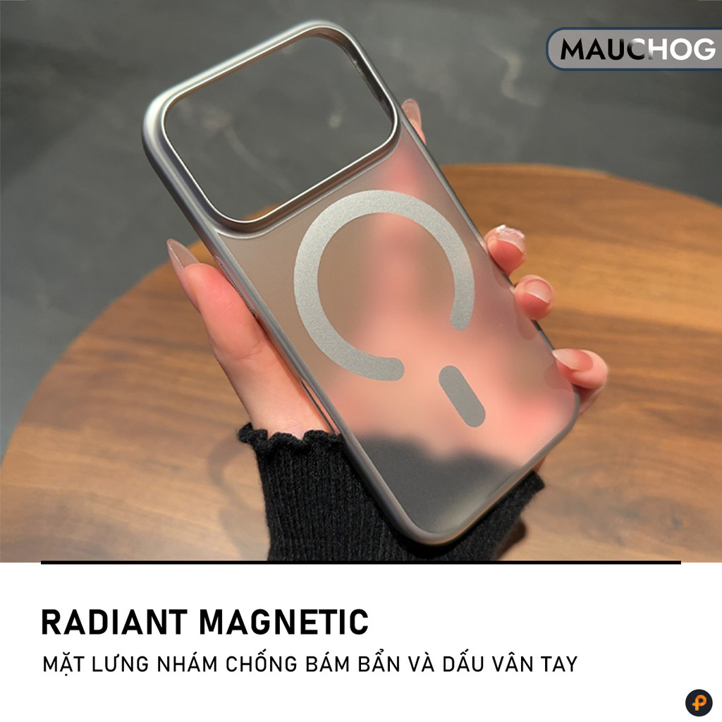 Ốp Siêu Mỏng Nhám Mờ Chống Vân Tay Viền Si Mạ Crom Cho Điện Thoại iPhone 17 Pro Max 16 15 14 13