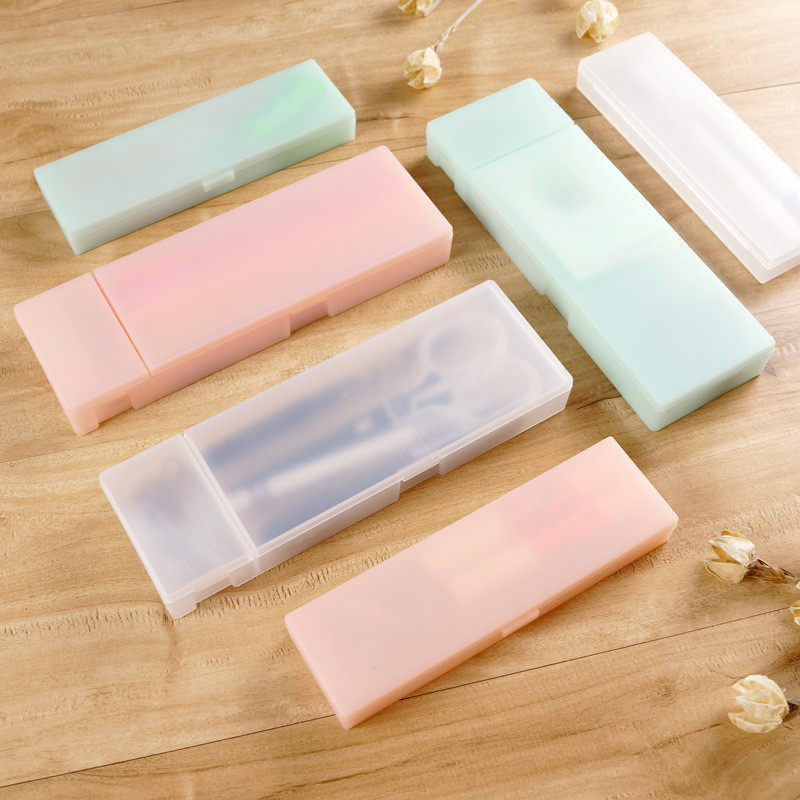 💦Phong Cách Nhật Bản Đơn Giản Mờ Hộp Văn Phòng Phẩm Muji Nhỏ Phong Cách Tươi Hộp Đựng Bút Chì 69R