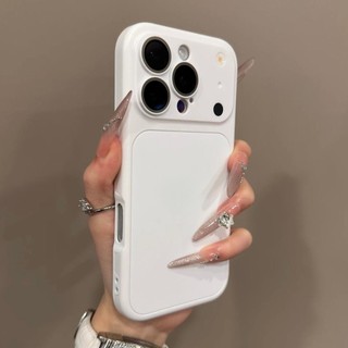 Ốp điện thoại di động chống rơi cửa sổ lớn màu trơn 2 trong 1 cho iPhone17 Pro Max 16 15 14 13 12 11 Pro Max bảo vệ camera chống sốc chống rơi mặt sau cứng