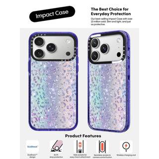CASECASE X Họa Tiết Kim Cương Nhiều Màu Sắc Peri Tím Trong Suốt Cứng Hút Từ Tính Tác Động Dành Cho Apple IPhone 12 13 14 15 16 17 Pro Max Plus Không Khí Có Hộp