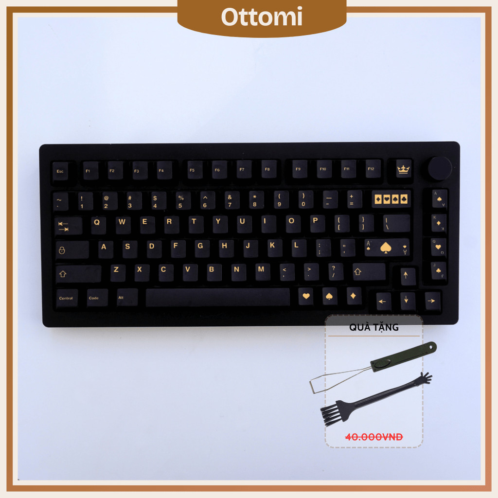 Keycap Black & Gold Chiến Thắng Hoàng Kim, Cherry Profile, Nhựa PBT Dày 134 Nút, In Dye-sub 5 Mặt | BigBuy360 - bigbuy360.vn