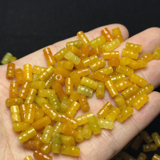 ((10 cái) Hạt ngọc jadeite vàng 5x9 mm đơn lẻ - Phụ kiện để làm vòng tay)