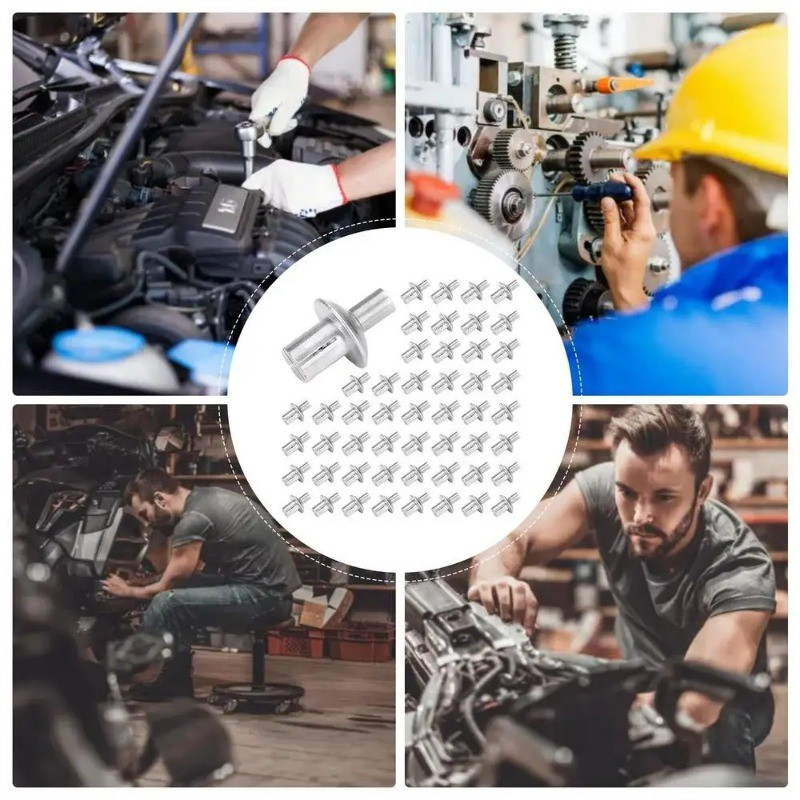 50 / 100 Cái Đinh tán xuyên hợp kim nhôm / Đầu móng mở rộng ổ đĩa búa / Dây buộc bảng thạch cao