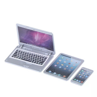 3 Cái / bộ 1: 6 Nhà Búp Bê Mô Phỏng Thu Nhỏ Laptop Điện Thoại Máy Tính Bảng Mô Hình Nhà Búp Bê Học Cảnh Trang Trí Đồ Chơi