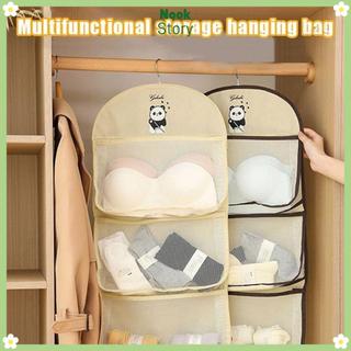 Túi treo tất NOOKSTORY, Túi đựng đồ lót nhiều lớp dung tích lớn, có móc treo Túi 2 / 3 lớp