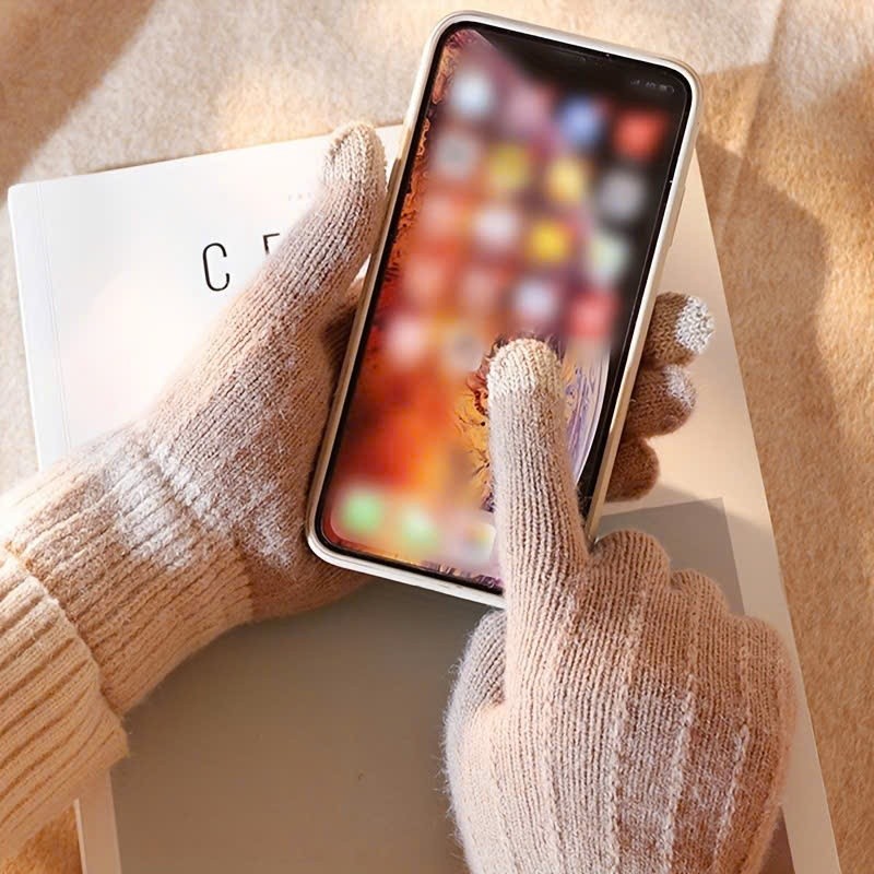 Găng tay len nam nữ giữ ấm mùa đông, thiết kế đơn giản, màu nhẹ nhàng thích hợp cho mùa đông