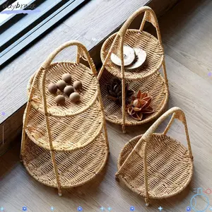 Giá để bánh kẹo DAYBREAK, Giỏ đựng trái cây trong nhà bếp thủ công, Khay đựng đồ ăn nhẹ rau quả đơn giản 1 / 2 / 3 lớp cho nhà bếp