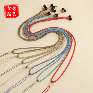 Vòng cổ handmade từ dứa và dây bện tinh tế, kèm mặt đá đẹp mắt