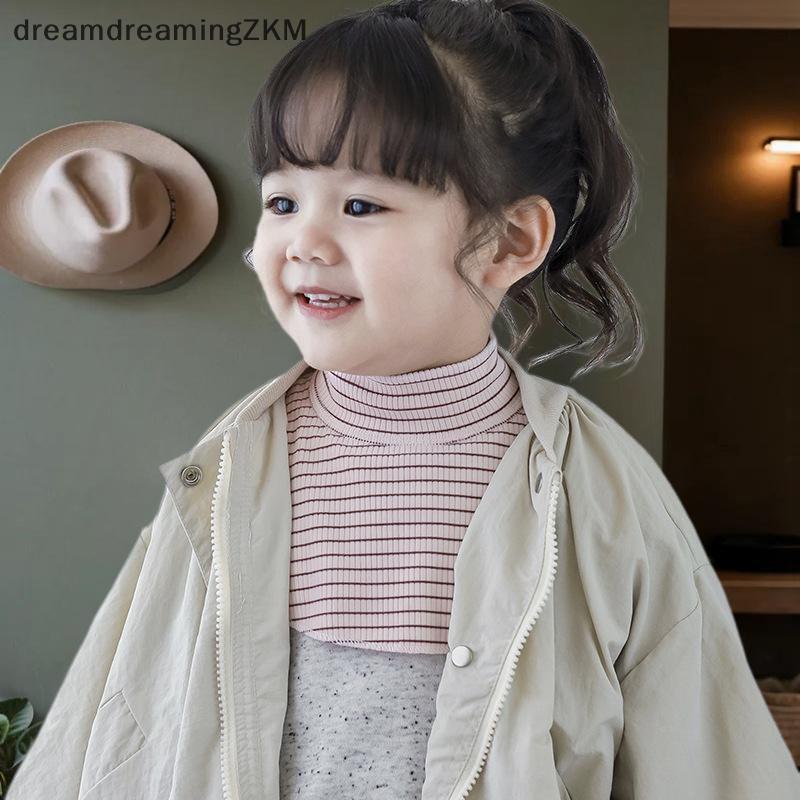 [dreamdreaming] Trẻ em Cổ áo có thể tháo rời bằng vải Cotton chống lạnh Cổ áo giả nửa cao cổ áo ấm cho bé [zkm]
