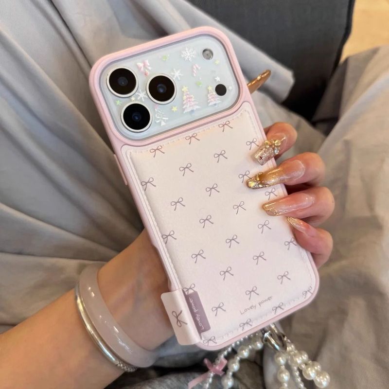 Mặt dây chuyền nơ ngọc trai Thích hợp cho vỏ điện thoại Apple iPhone17promax 15 nữ 16 nơ 14 hợp thời trang