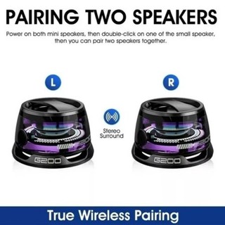2025 Loa Bluetooth Mini G200 | Tích Hợp Nam Châm | Thiết Kế Trong Suốt | Led RGB | Sử Dụng Tới 7H-Âm thanh vòm 3D