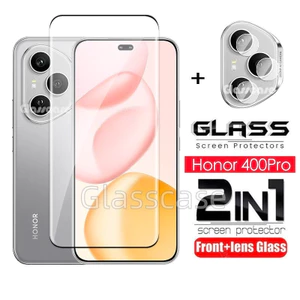 2 Trong 1 9H HD Bảo Vệ Màn Hình Kính Cường Lực Cho Honor 400 pro lite 400pro 400lite 400smart Honor400 Honor400pro Bảo Vệ Màn Hình Camera Mặt Sau Ống Kính Bảo Vệ Full Cover Phim Trước