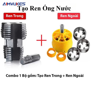 Đầu tạo ren ống lắp máy khoan MẪU MỚI, Dụng cụ tạo ren ống nước kích thước 1 / 2In 3 / 4