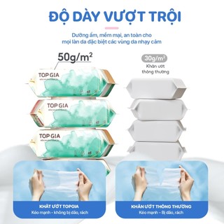 Thùng khăn ướt Topgia 80 tờ không cồn không parabens an toàn cho mẹ và bé TopGia Store1
