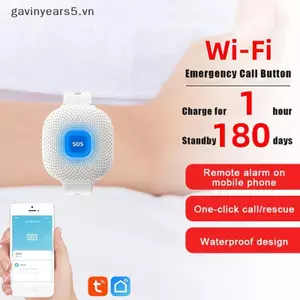 # gavin # Chống nước Tuya Smart Wifi An toàn Vòng tay SOS Cảnh báo khẩn cấp Đồng hồ SOS Báo động mùa thu Người cao tuổi Nút hoảng loạn cuộc gọi SOS.