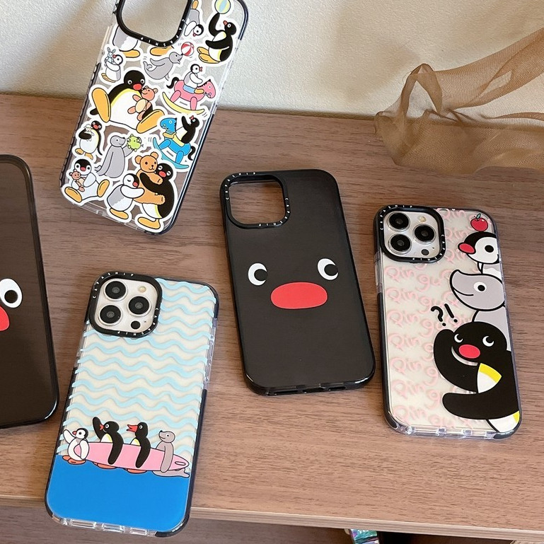 CAPASHIP Pingu Designer Vỏ mềm hoạt hình gia đình chim cánh cụt dễ thương Vỏ tương thích cho iPhone 17 Pro Max Air Plus 16 / 15 / 14 / 13 / 12 / 11 / XR / X / XS / SE / 8 / 7 / 6