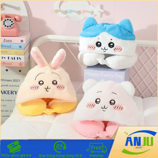 Gối Du Lịch Chữ U Có Mũ Linabell - Thiết Kế Dễ Thương, Che Mắt & Giữ Ấm Cổ, Quà Tặng Hoàn Hảo