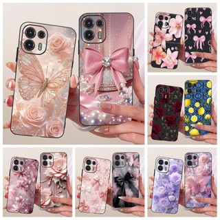 Vỏ Mới Cho Motorola Edge 20 Lite / Edge 20 Fusion Ốp Điện Thoại XT2130-1 Hoa Bướm Thời Trang Mềm Màu Đen TPU Silicone Cover