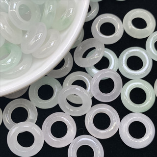 ((5 Cái) Jadeite Vòng Lỗ Lớn 15 Mm Donut diy Vòng Tay Phụ Kiện