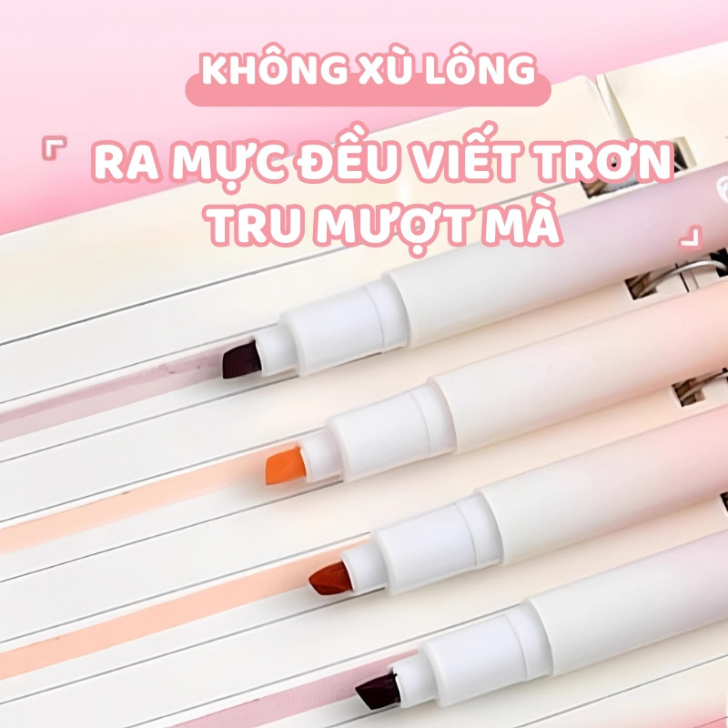 Bút Highlight Gradual Pastel Cho Học Sinh – Bút Nhớ Tone Nhẹ Dịu, Đánh Dấu Bài Học Rõ Ràng Không Lem Mực