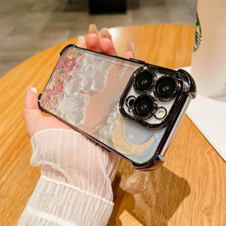 Ốp Điện Thoại Hoa Tranh Sơn Dầu Tươi Cho OPPO Reno 15 14 14F 13 13F 12 12F 11 11F 10 Pro Plus 5G Vỏ Màu Mạ Điện