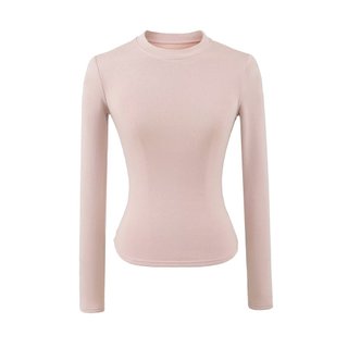 Áo Thun Nữ SKIMS Style Basique, Chất liệu Lông Cừu, Cổ Tròn Tay Dài