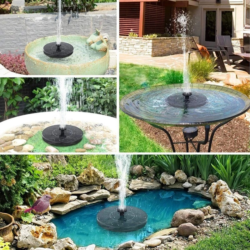 Đài Phun Nước Năng Lượng Mặt Trời,  Đa Dạng Kiểu Phun, Chống Mưa IP65,Cho Hồ Cá/Non Bộ