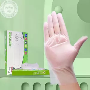 PUSKY 60 Cái / hộp Găng Tay Cao Su Miễn Phí TPE Găng Tay Dùng Một Lần Trong Suốt Axit Chống Trơn Trượt An Toàn Làm Việc Cấp Thực Phẩm Găng Tay Vệ Sinh Gia Đình VN