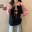Áo hoodie Polo nữ dáng rộng dài tay phiên bản Hàn Quốc, phù hợp mùa thu đông