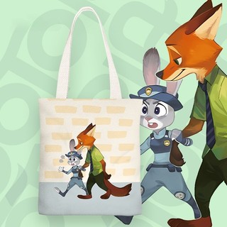 GC2 Zootopia Nhân Vật Hoạt Hình Phổ Biến Túi Xách Vải Cho Nữ Túi Đeo Vai Thời Trang Có Dây Kéo CG2