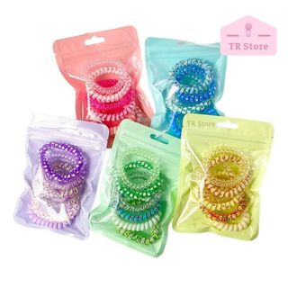 Dây Buộc Tóc Lò Xo TPU Cao Cấp, Độ Đàn Hồi Tốt, Bền, Họa Tiết Dễ Thương
