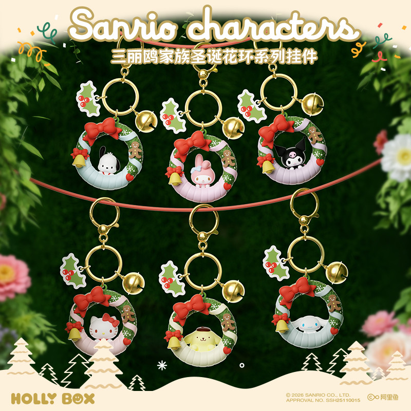 Sanrio Nhân Vật Giáng Sinh Vòng Hoa Móc Khóa Mặt Dây Chuyền Hello Kitty Móc Khóa Túi Mặt Dây Chuyền Quà Tặng